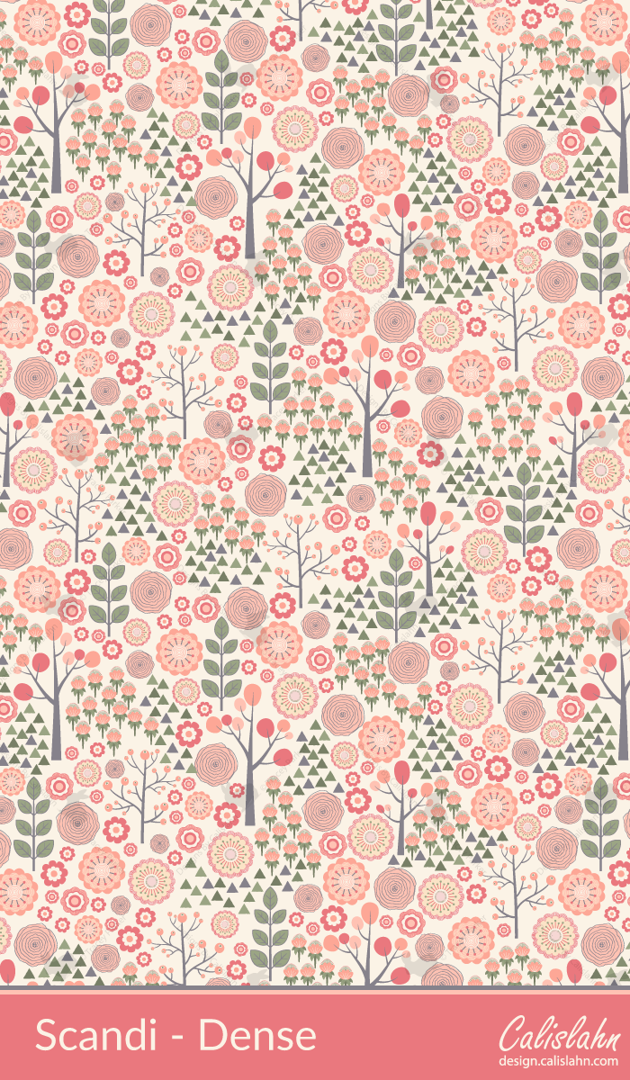 Scandi Collection - Dense Florals Seamless Pattern by Calislahn