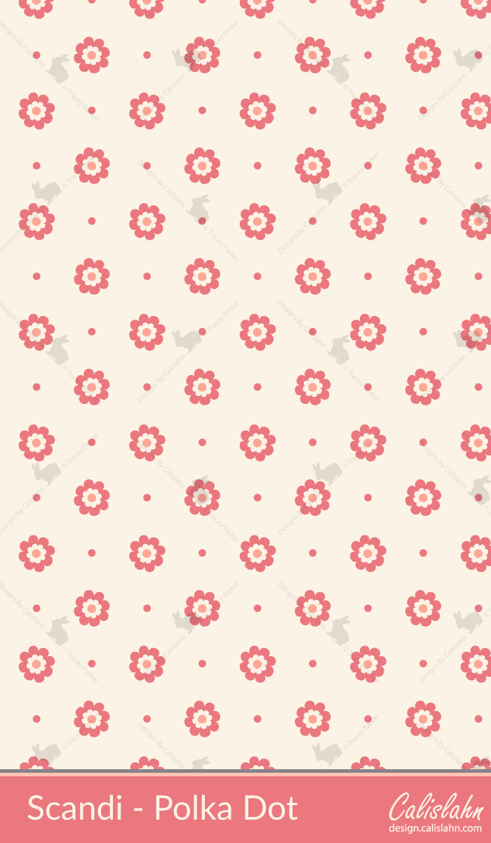 Scandi Collection - Polka Dot Florals Seamless Pattern by Calislahn