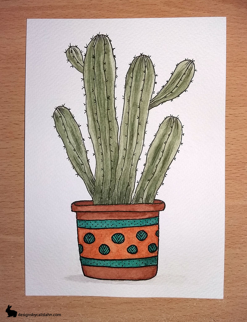 Watercolour Hedge Cactus