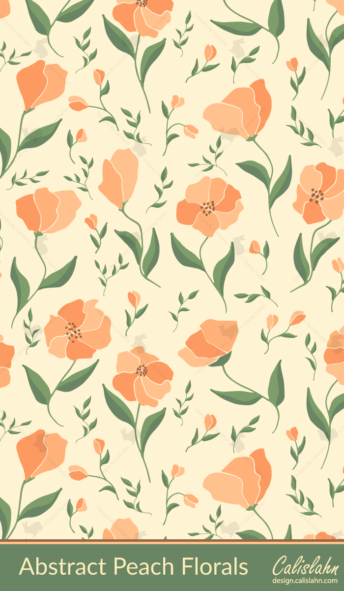 Abstract Peach Floral Seamless Pattern by Calislahn