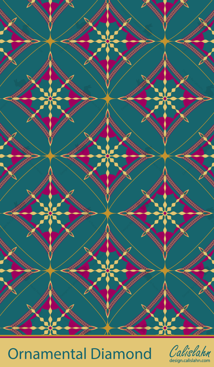 Ornamental Diamond Seamless Pattern by Calislahn