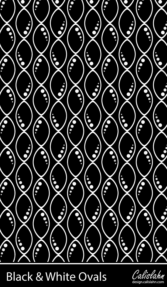 Black & White Ovals Seamless Pattern by Calislahn