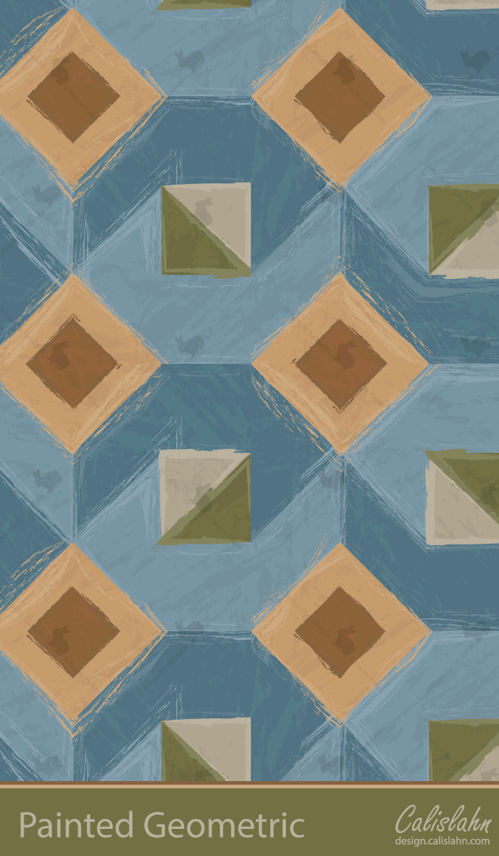 Geometric Paint Textured Seamless Pattern by Calislahn