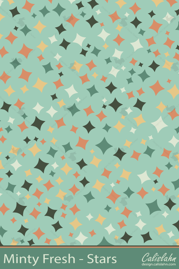 Minty Fresh Seamless Star Pattern by Calislahn