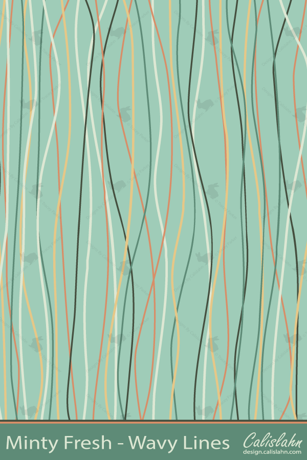 Minty Fresh Seamless Wavy Lines Pattern by Calislahn
