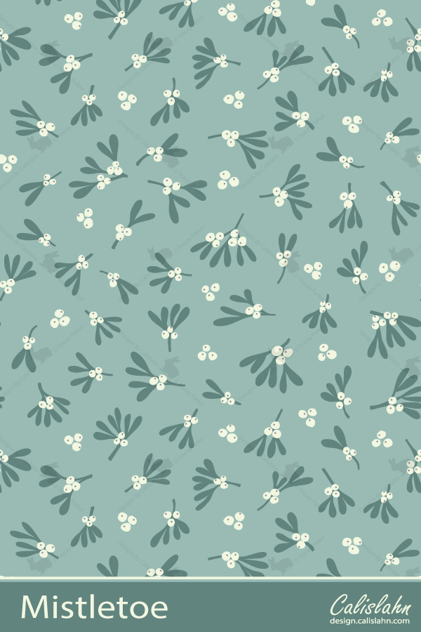 Seamless Abstract Mistletoe Pattern