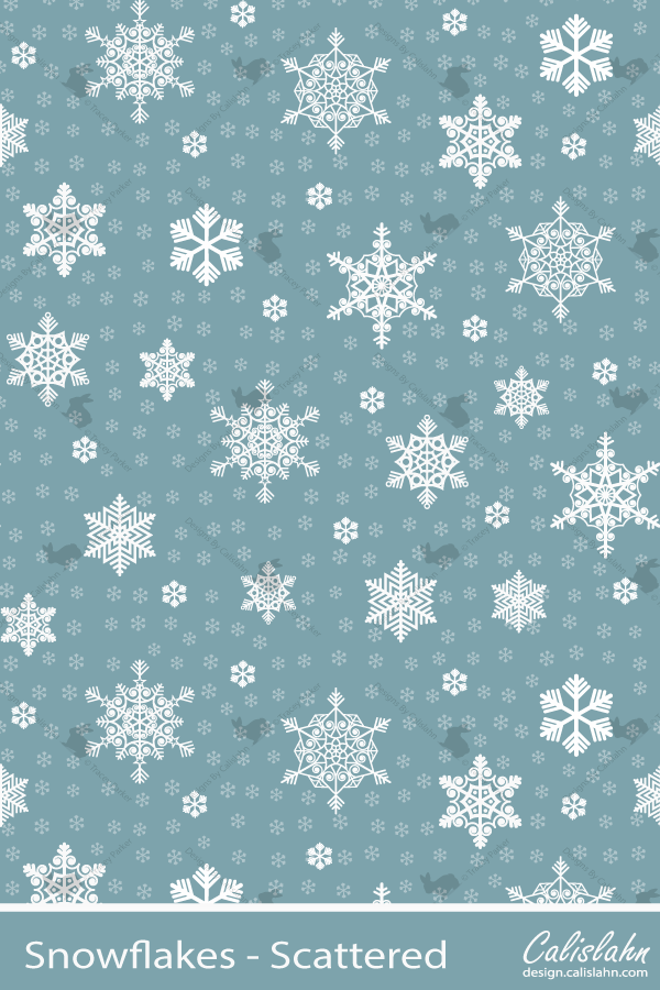 Scattered Snowflakes Seamless Pattern by Calislahn
