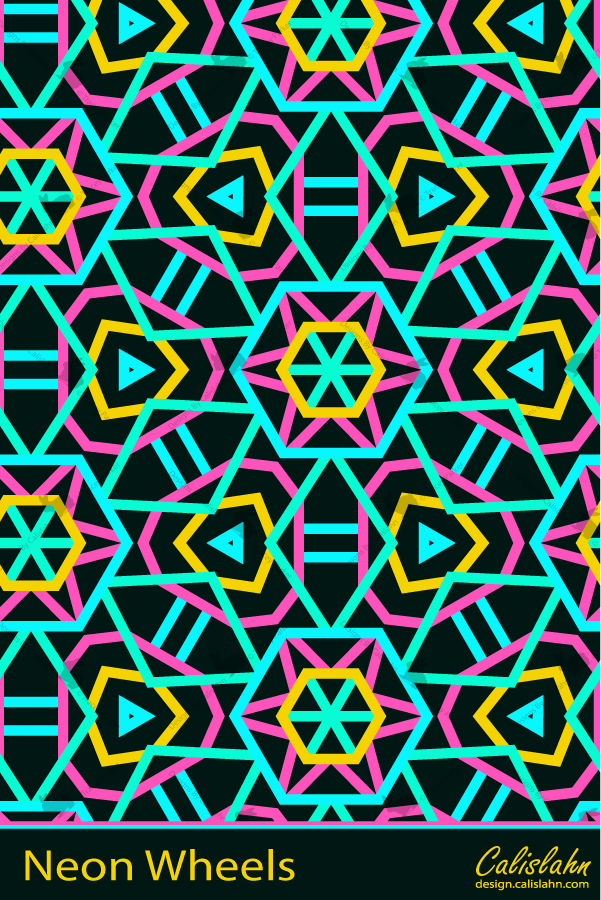 Neon Wheels Pattern by Calislahn
