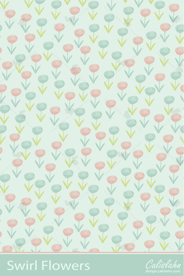 Swirl Flowers Pattern by Calislahn