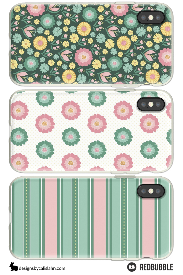 Pink and Teal Patterns by Calislahn