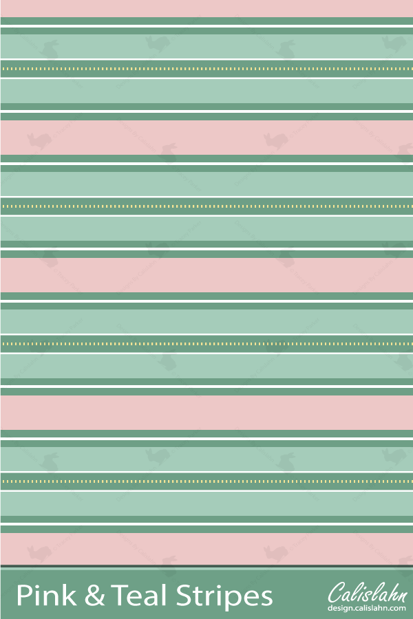 Pink and Teal Stripes Pattern by Calislahn