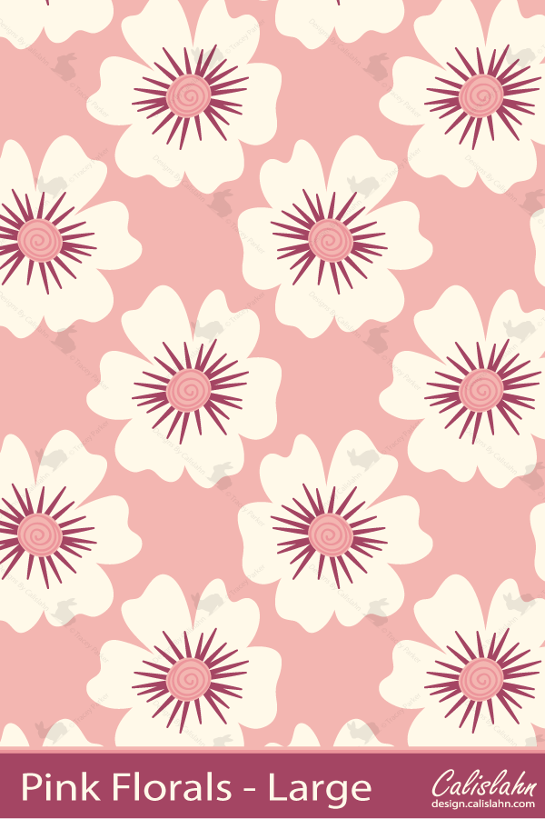 Pink Florals - Large by Calislahn