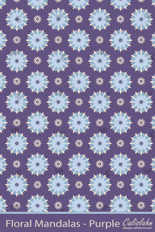 Purple Floral Mandala Pattern by Calislahn