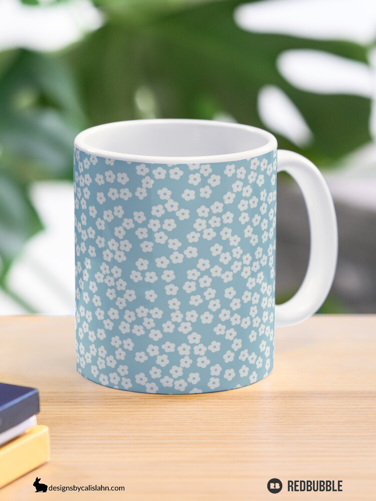 Ditsy Blue Flowers Classic Mug by Calislahn